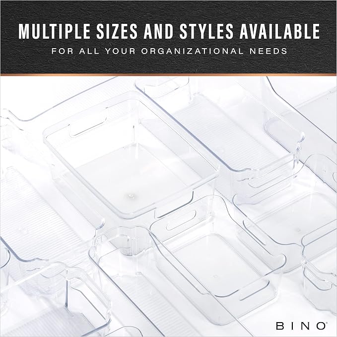 BINO | Plastic Organizer Bins, Large - 4 Pack | THE SOHO COLLECTION | Multi-Use Organizer Bins | Pantry Organizer & Freezer Organizer Bins | Plastic Storage Containers | Bins for Home & Kitchen Org - Image 8