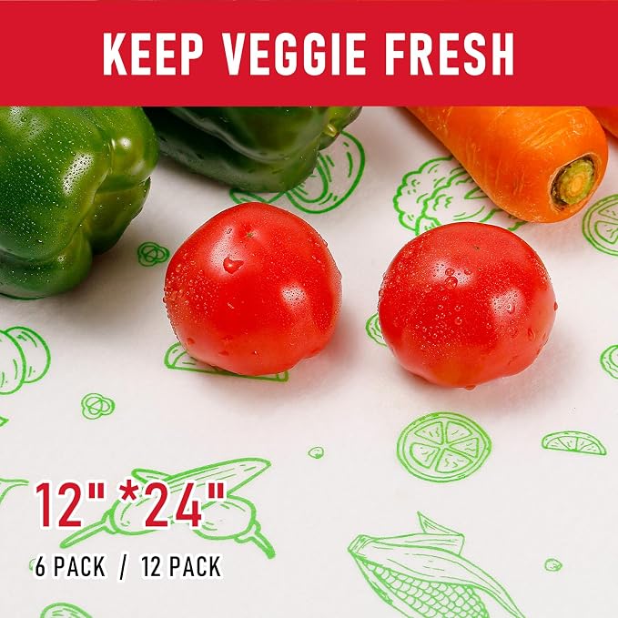 Cooyes Refrigerator Liners, Premium Absorbent Fridge Mats Non-Slip Washable, 12" x 24" Refrigerator Shelf Liners and Mats for Glass Shelves & Kitchen Cabinets, Non-Adhesive(6 PCS Green Veggie) - Image 5