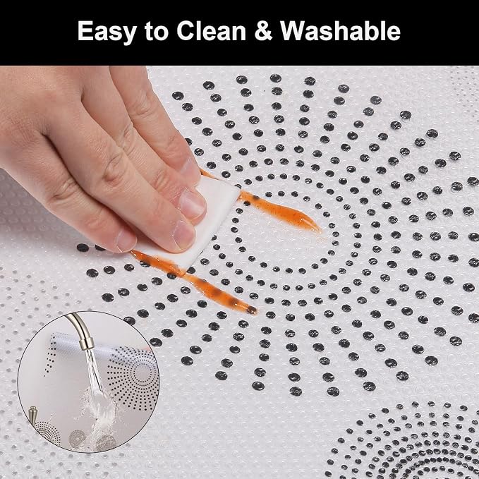 Cooyes Shelf and Drawer Liner for Kitchen Cabinets – Non-Adhesive, Waterproof, Non-Slip Cabinet Liners for Scratch Protection, Desk, Refrigerator, Shelves, Drawers with Modern Pattern - Image 6