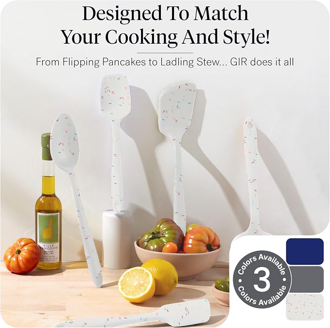 GIR: Get It Right 10-Piece Silicone Ultimate Kitchen Utensil Set – Spatulas, Ladle, Flip, Spoons, Whisk, Peeler & Spoonula – Nonstick, Non-Toxic, Heat-Resistant – Sprinkles - Image 6