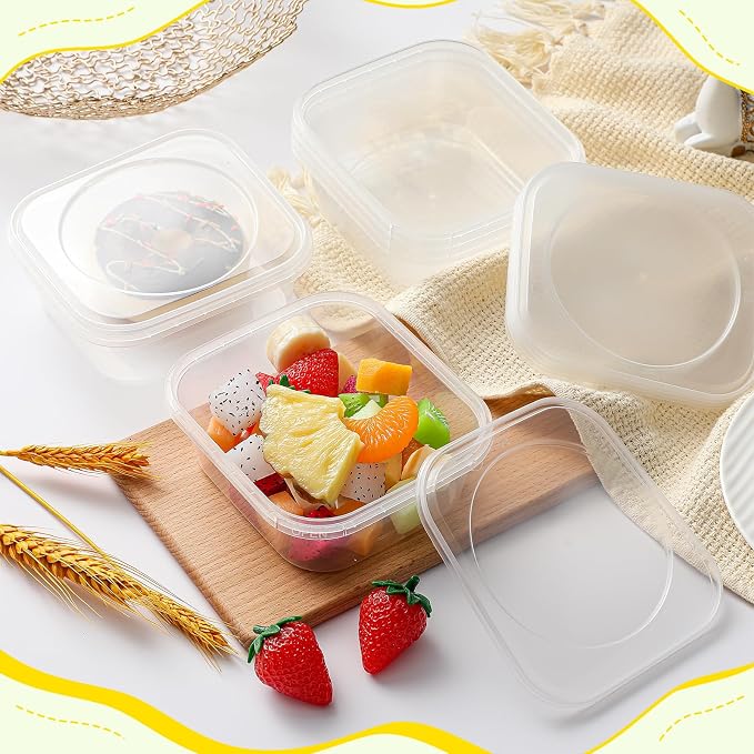 100 Pack 8 oz Deli Containers with Lids, Tamper Proof Leak Resistant Clear Plastic Food Storage Containers, Airtight Meal Prep Container for Soup Salad Tiramisu, Microwave & Dishwasher Safe - Image 6