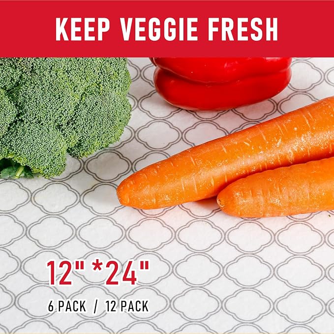 Cooyes Felt Shelf Liners for Drawer & Kitchen Cabinet, 12 Pack, 12" × 24 ", Non Slip Fridge Liners Machine Washable, Breathable Refrigerator Mats for Glass Shelves, Keep Produce Fresh Longer - Image 5