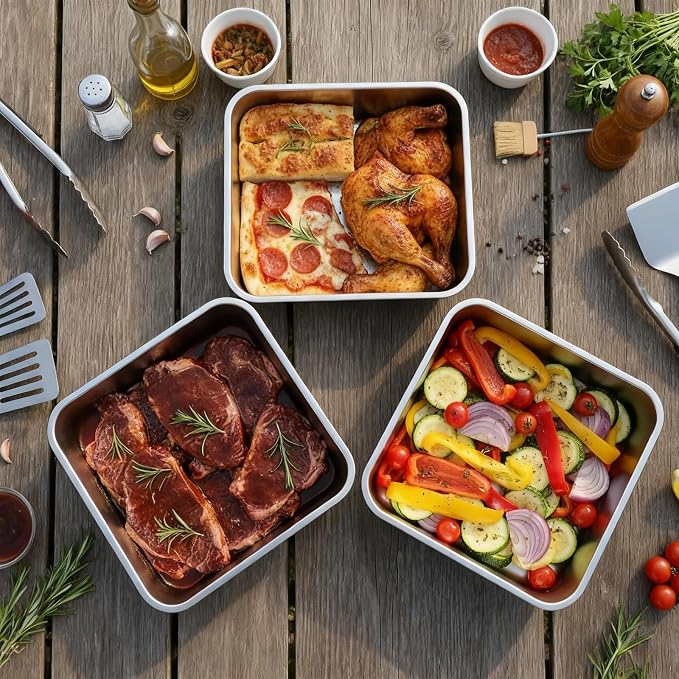 YUPER Stainless Steel Food Storage Containers, 3 Pack (84+125+162OZ) | Large Meal Prep Containers Set with Lids, BPA Free, Leak Proof & Airtight, Microwave, Dishwasher, Fridge, Freezer & Oven Safe - Image 3