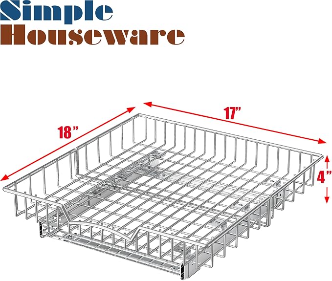 Simple Houseware Under Cabinet Pull Out Sliding Shelf Drawer, 18Dx17W | for Kitchen Organizer - Image 2