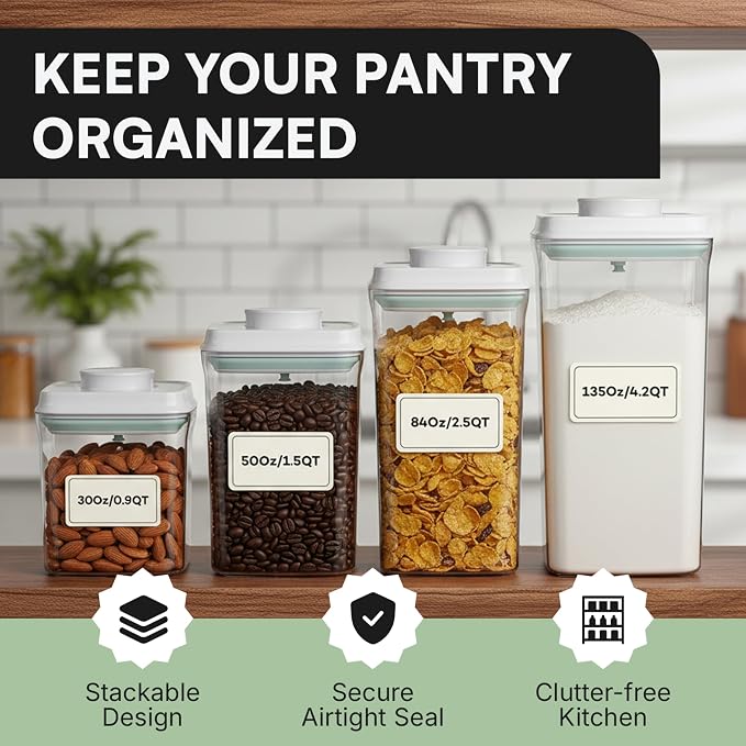 Bop Top Airtight Food Storage Containers | Pop-Top Lid | 16.5 Cups / 135 Oz | kitchen canister set, for flour, sugar, snacks, pasta, baking - Image 5