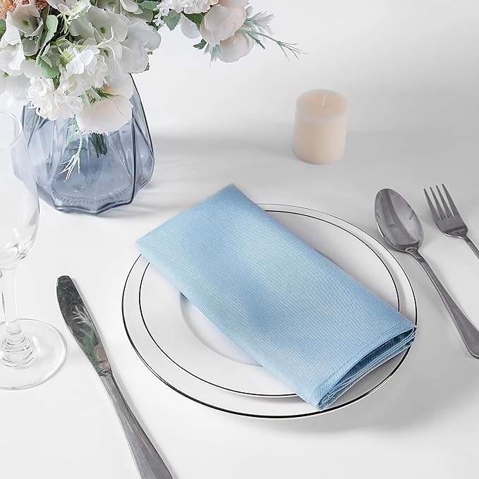 Bailarina Cloth Napkins Set of 120,17x17 inches Dinner Napkins Cloth Washable,Polyester Square Table Cloth Napkin Bulk with Hemmed Edges Ideal for Banquets, Parties and Weddings-Blue Mist - Image 3