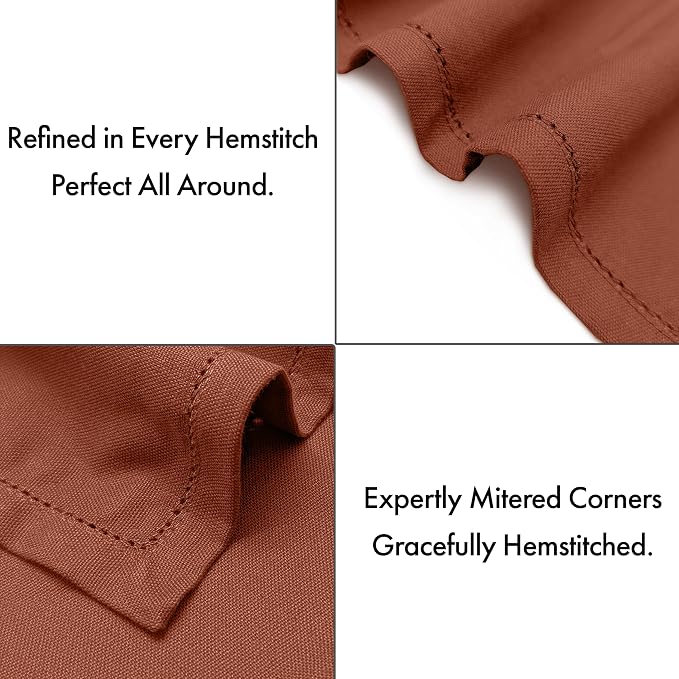 Ruvanti Cloth Napkins Set of 12, 100% Cotton High GSM 18x18 Inches, Hem Stitched Corners, Soft, Washable, Highly Durable & Absorbent, Perfect for Parties, Christmas, Thanksgiving Dinners – Rust - Image 4