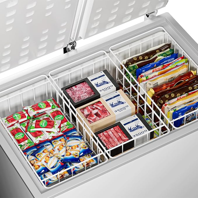 17.5 Inch Chest Freezer Organizer Storage Baskets Bins Metal Wire, Settle freezer chaos and reduce food waste effectively, Durable, Fully Use Space, Improve Air Circulate, 2 Pack - Image 6