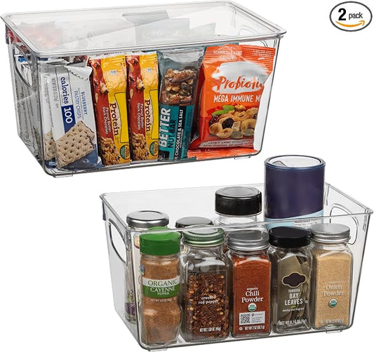 CLEARSPACE Plastic Pantry Organization and Storage Bins with Lids - Perfect Kitchen Organization or Kitchen Storage - Fridge Organizer, Refrigerator Organizer Bins, Cabinet Organizers by ClearSpace