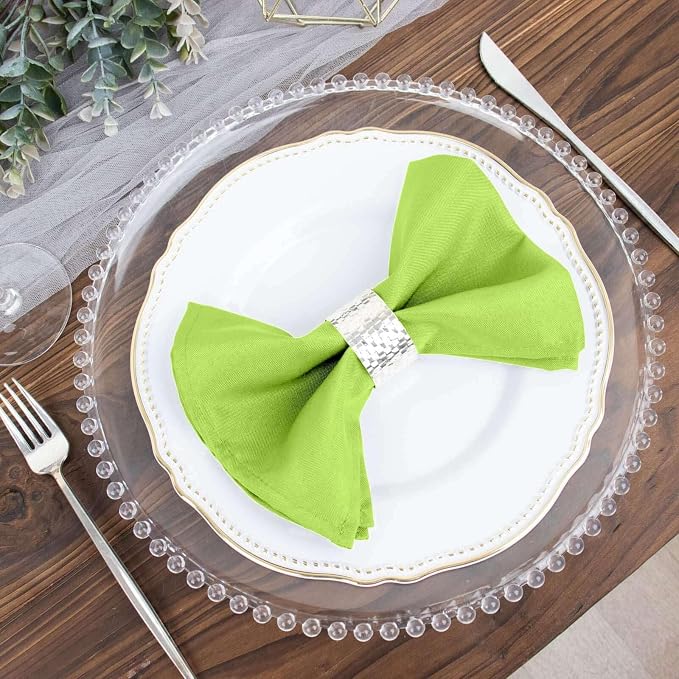 Efavormart Premium Cloth Napkins Set of 100, 17x17 Inch Lime Green Violet Seamless Dinner Napkins, Washable Linen Table Napkin Cloth with Hemmed Edges for Weddings, Party and Banquet - Image 2