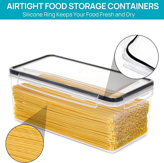 Vtopmart 4PCS Spaghetti Container with 10 PCS Flour and Sugar Storage Container - Image 3