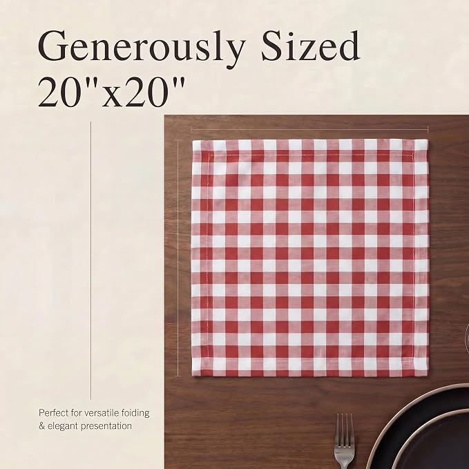 Urban Villa Cloth Napkins Cotton 20x20 (Set of 12) Rust - Image 6
