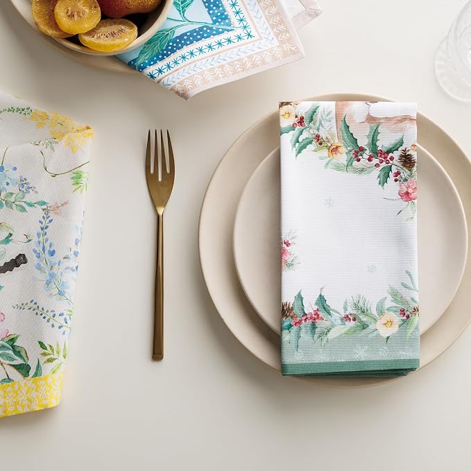 Maison d' Hermine Cloth Napkins Set of 4 Reusable 100% Cotton (18" x 18") | Everyday Square Napkins Cloth Washable Dinner Party Wedding Restaurant Hotel Kitchen Spring Summer - Xmas - Image 9