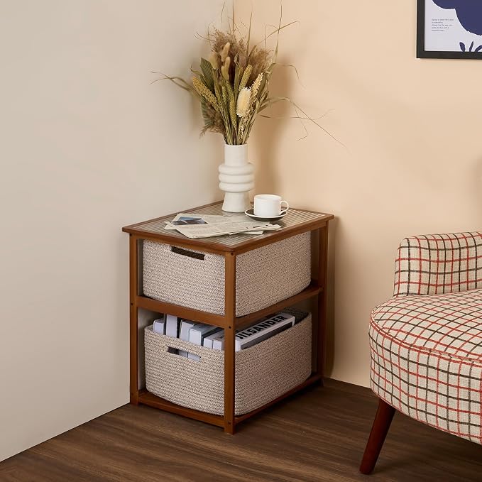 MiniArk Large Storage Baskets for Organizing, 17 x 13 x 7.5” Closet Shelf Baskets for Clothes Blanket Towels, Baby Nursery, Toy Bins Box, Woven Rope Baskets, 4 Packs Mixed Brown - Image 8