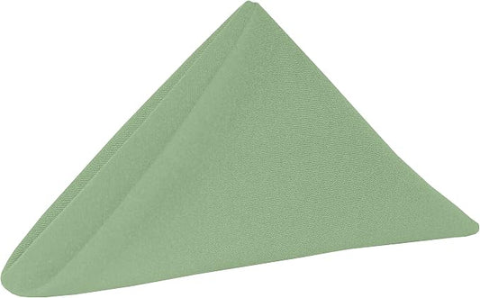 17x17-Inch Cotton-Feel Cloth Napkins, Sage, Set of 12 | Bulk Case of 1 Dozen, Square, 100% Spun Polyester Fabric, MJS-Spun Construction, Cotton-Like Hand, Machine Washable, Seamless by UltimateTextile