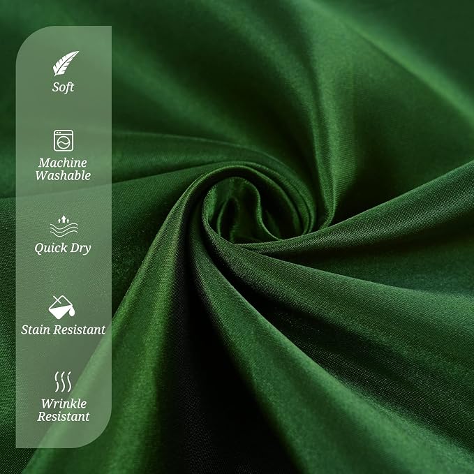 50 PCS Green Square Satin Cloth Napkins, 20 X 20 Inch | Soft Smooth, Washable Reusable, Silk Dinner Table Napkins Bulk, for Weddings Parties Banquets Dining and Restaurants - Image 4