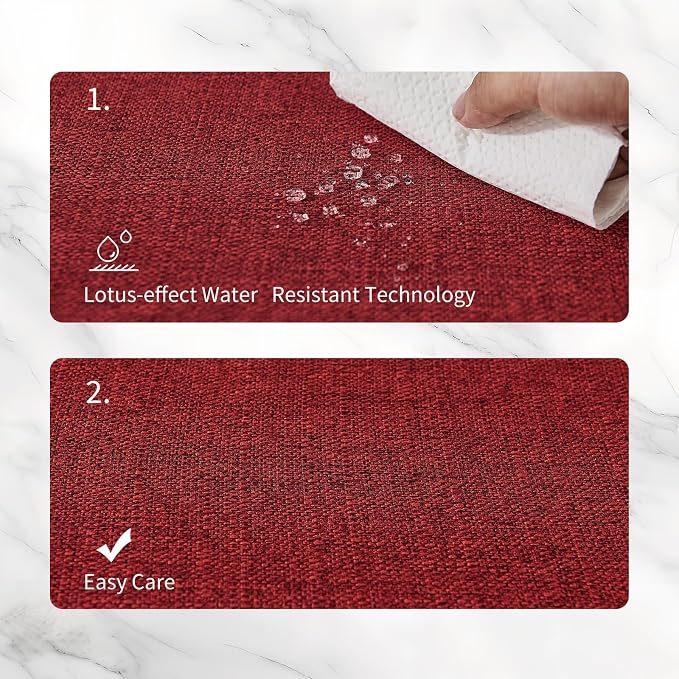 BALCONY & FALCON Rectangle Table Cloth Waterproof Ruby Red 13.8"x 17.7" 4pcs - Image 3