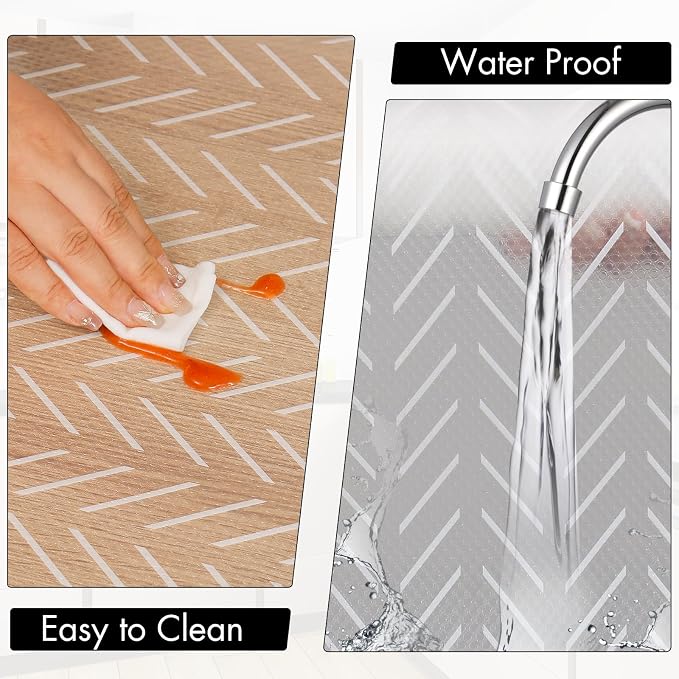 Cooyes Shelf and Drawer Liner for Kitchen Cabinets – Non-Adhesive, Waterproof, Non-Slip Cabinet Liners for Scratch Protection, Desk, Refrigerator, Shelves, Drawers with Modern Pattern - Image 5