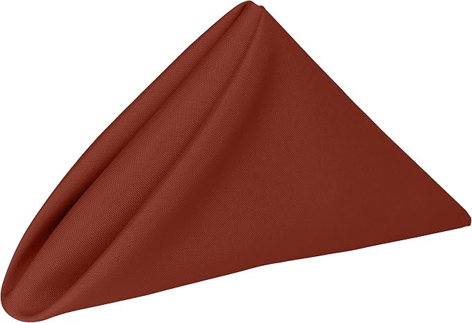 20x20-Inch Polyester Cloth Napkins, Burnt Orange Set of 12 | Bulk Case of 1 Dozen, Dinner Napkins, Square, Serged Edges, Machine Washable, Wrinkle-Resistant, Flame-Resistant by UltimateTextile