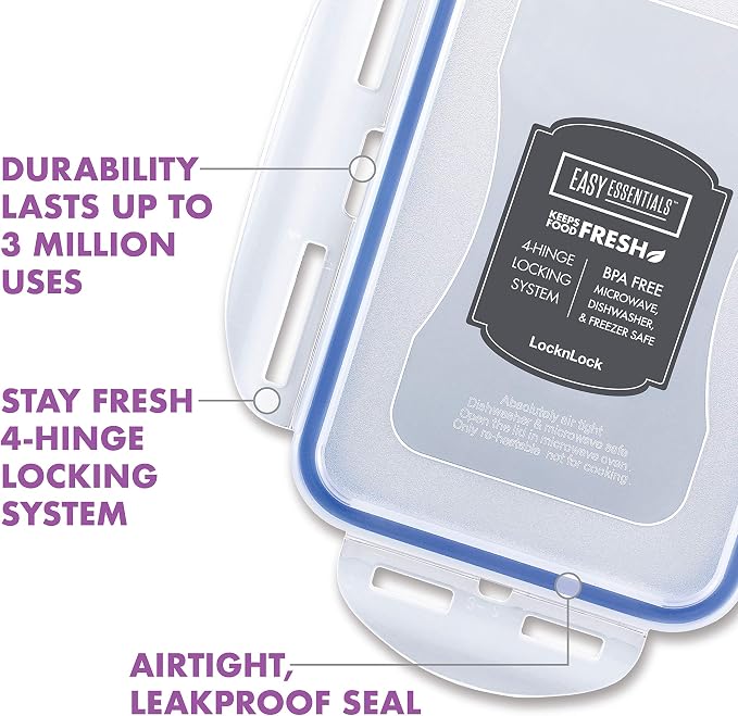 Lock & Lock Airtight Food Storage Containers with Lids, 38-Piece Set | BPA-Free, Airtight Seal, Dishwasher Safe, Great for Pantry Organization and Meal Prep, in Clear - Image 5