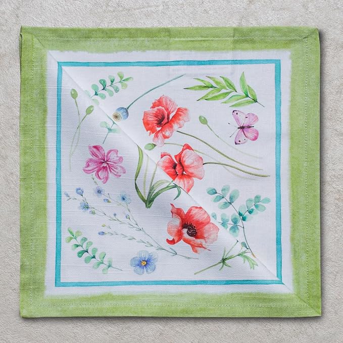 Maison d' Hermine Cloth Napkins Set of 4 Reusable 100% Cotton (20" x 20") | Everyday Square Napkins Cloth Washable Dinner Party Wedding Restaurant Hotel Kitchen Spring Summer - Just Floral - Image 9