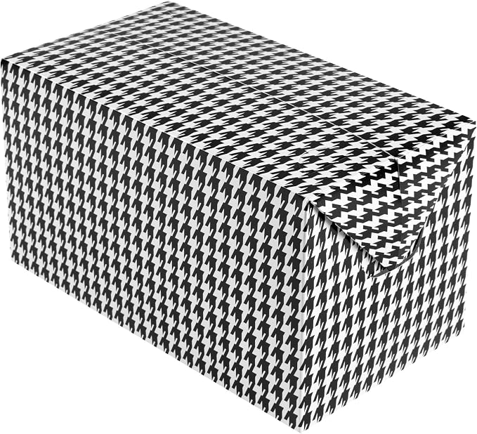 Restaurantware Bio Tek 80 Ounce To Go Boxes 400 Rectangle Take Out Food Containers - Fast Top Closure Disposable Black Houndstooth Paper Carry Out Containers For Burgers Or Fried Chicken - Image 2