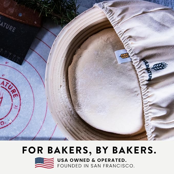 Complete Sourdough Starter Kit 2-Banneton Set 10”, Beeswax Bag & Cookbook | 10" Round & Oval Grade-A Rattan, Silicone Mat, Sapele Tools Won't Warp, Beginner-Friendly Baking Supplies, Gift for Bakers - Image 9