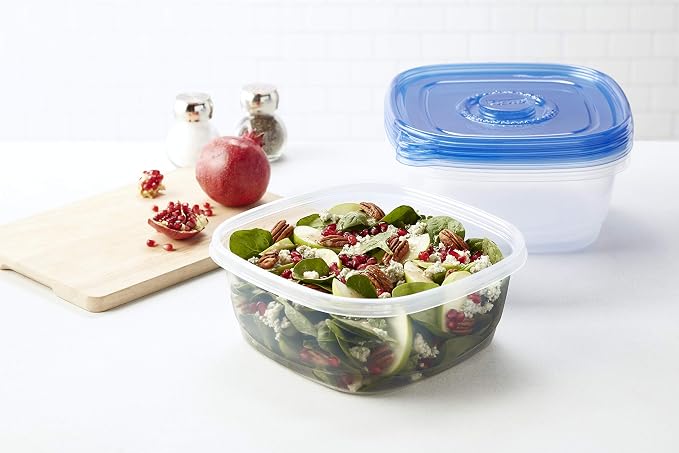 Glad GladWare XL Square Food Storage Containers with Lock Tight Lids, Family Size No BPA Plastic Containers for Leftovers and Meal Prep, Reusable Dishwasher Safe, 104 Oz, 3 Count - 3 Pack - Image 6