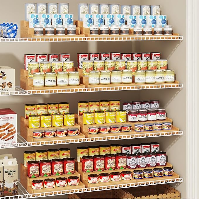 3-Tier Expandable Bamboo Can Rack Organizer for Pantry, Holds Up to 24 Cans | Adjustable Can Storage Holder, Soda Canned goods Organizer Display for Pantry, Cabinet, Countertop (patent pending) - Image 2