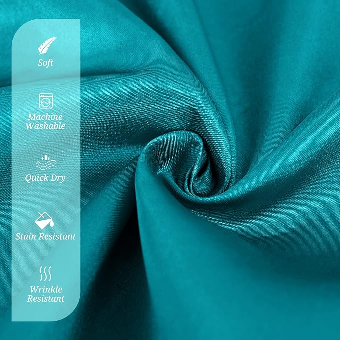 50 PCS Turquoise Square Satin Cloth Napkins, 20 X 20 Inch | Soft Smooth, Washable Reusable, Silk Dinner Table Napkins Bulk, for Weddings Parties Banquets Dining and Restaurants - Image 4