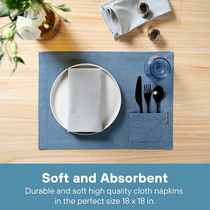 Cloth Napkins, Washable Cotton Dinner Napkins, Kitchen Table Gift Set - Image 2