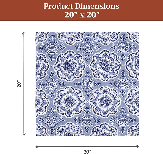 Maison d' Hermine Cloth Napkins Set of 4 Reusable 100% Cotton (20" x 20") | Everyday Square Napkins Cloth Washable Dinner Party Wedding Restaurant Hotel Kitchen Spring Summer - Melodie Bleue - Image 7