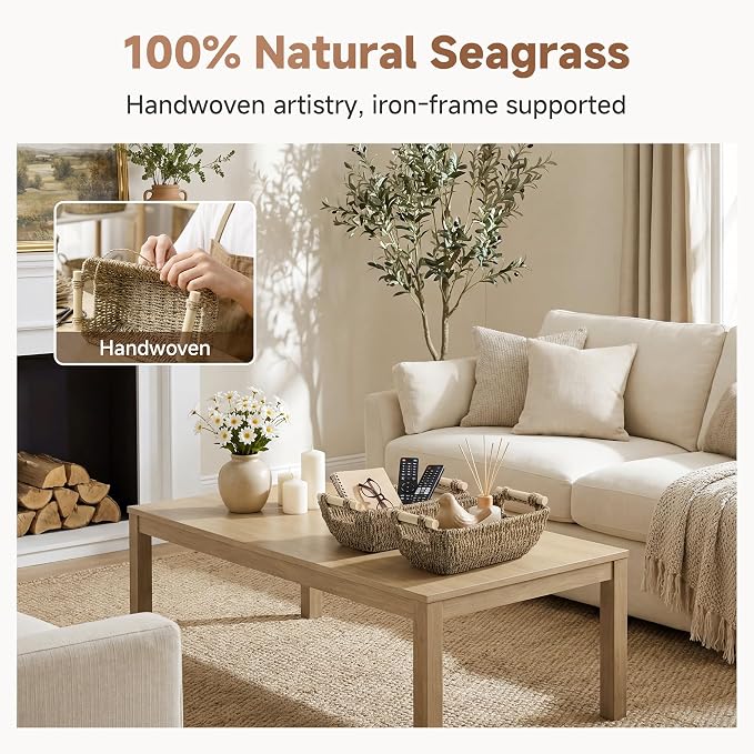 Storageworks Small Baskets For Shelf, Seagrass Woven Basket For Gifts - Image 5