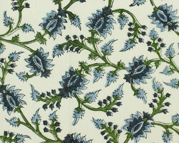 20x20 Inches Cotton Napkins Set of 4, Blue Green, Washable Hand Block Printed Reusable Cloth Napkins for Dinning, Party, Wedding, Home Decor Fall - Image 6