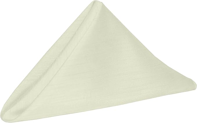 20 x 20-Inch Shantung Satin Cloth Napkins, Ivory Set of 12 by UltimateTextile