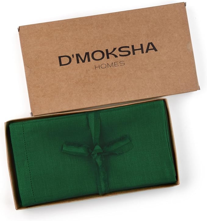 Signature Linen™ by D'Moksha Eden Green Dinner Napkins Set of 8, 20 x 20 Inch Cloth Napkins, 100% Pure Linen, Hemstitch, Machine Washable Table Napkins- Summer, Weddings, Outdoor hostings - Image 5