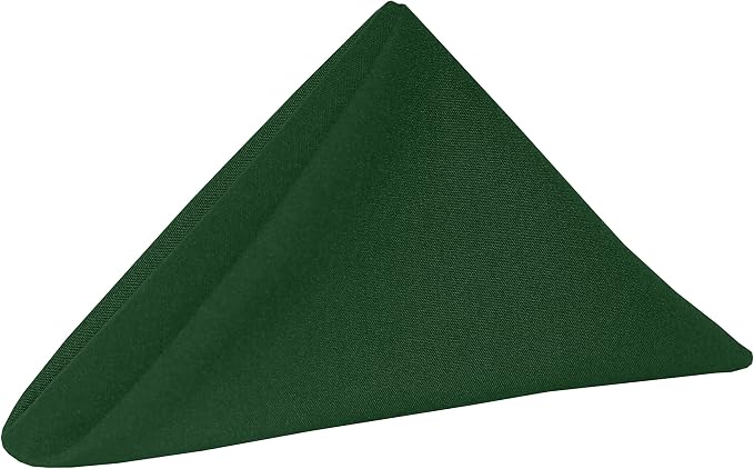 17x17-Inch Cotton-Feel Cloth Napkins, Hunter, Set of 120 | Bulk Case of 10 Dozen, Square, 100% Spun Polyester Fabric, MJS-Spun Construction, Cotton-Like Hand, Machine Washable, Green by UltimateTextile