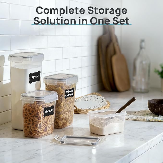 Vtopmart Airtight Food Storage Containers with Lids, 24 pcs, Gray | Airtight Seal, Multiple Sizes, BPA Free, Food Grade Material, Dishwasher Safe (Not Lids), Includes 24 Labels - Image 5