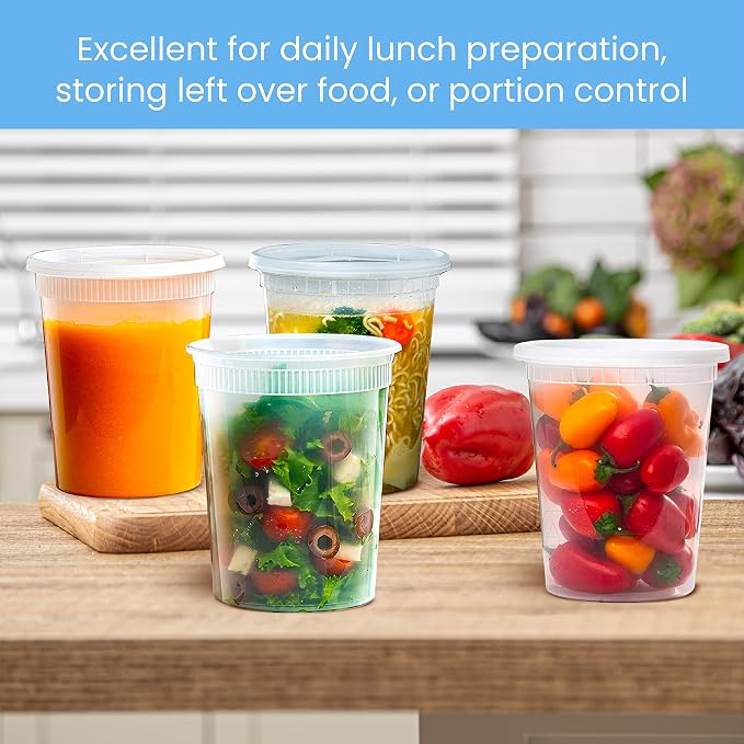 Deli Containers with Lids, Food Storage Containers with Lids 32 OZ (32 OZ -24 sets) - Image 2