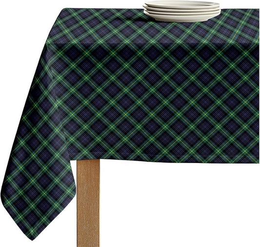 Fabric Textile Products | Blue & Green Tartan Tablecloth | Plaid Square Tablecloth | 84" x 84" | Machine Washable and Stain-Resistant for Easy Care | Made in The USA by FabricTextileProductsInc