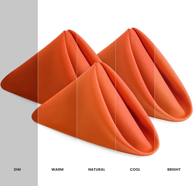 Utopia Home [12 Pack, Orange] Cloth Napkins 17x17 Inches, 100% Polyester | Hemmed Edges, Washable and Reusable Ideal for Parties, Weddings and Dinners - Image 3