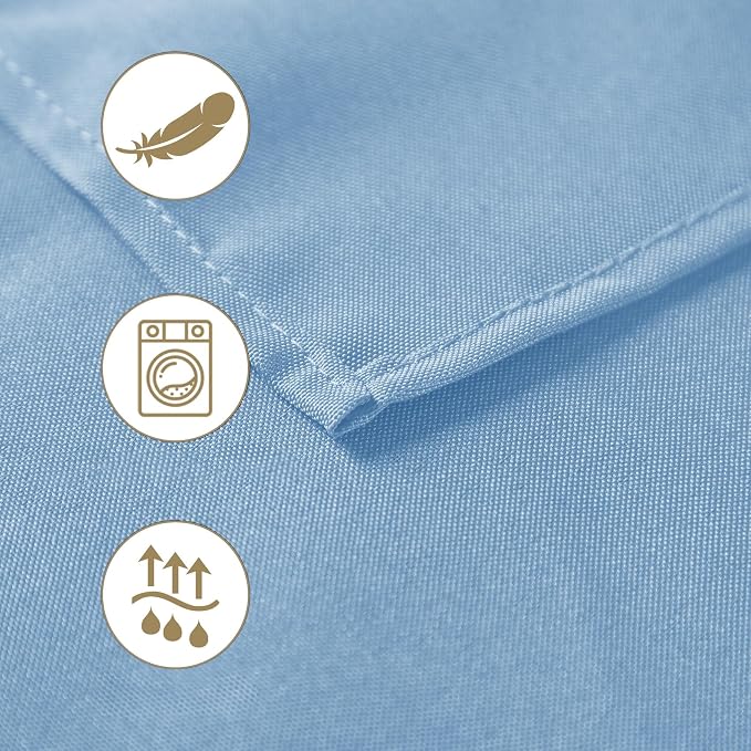 25pcs Polyester Cloth Napkins - 17 x 17 inch Blue Mist Dinner Washable Napkins with Hemmed Edges for Restaurant/Wedding/Hotel(25,Blue Mist) - Image 3