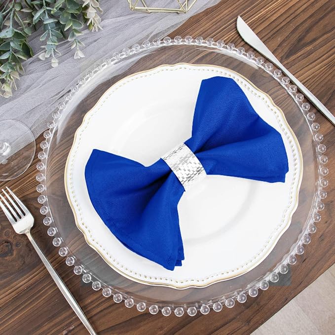 Efavormart Premium Cloth Napkins Set of 25, 17x17 Inch Royal Blue Violet Seamless Dinner Napkins, Washable Linen Table Napkin Cloth with Hemmed Edges for Weddings, Party and Banquet - Image 8