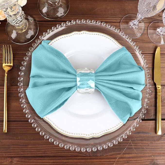 Efavormart Premium Cloth Napkins Set of 50, 20x20 Inch Light Blue Seamless Dinner Napkins, Washable Linen Table Napkin Cloth with Hemmed Edges for Weddings, Party and Banquet - Image 7