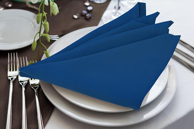 Utopia Home [24 Pack, Royal Blue] Cloth Napkins 17x17 Inches 100% Polyester | Hemmed Edges, Washable and Reusable Ideal for Parties, Weddings and Dinners - Image 4
