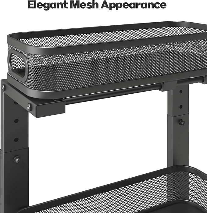 1 Pack 15.7IN-Depth Under Sink Organizer With Smooth Cylindrical Rail,2-Tier Pull Out Multi-Purpose Cabinet Storage for Bathroom&Kitchen,Height Adjustable,Rust-resistant Coating-Gun Gray - Image 4