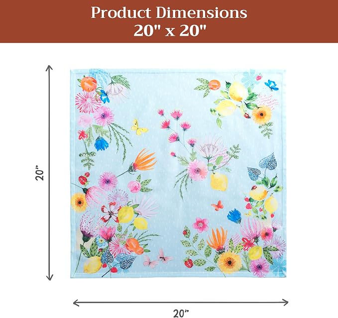 Maison d' Hermine Cloth Napkins Set of 4 Reusable 100% Cotton (20" x 20") | Everyday Square Napkins Cloth Washable Dinner Party Wedding Restaurant Hotel Kitchen Spring Summer - Jardin D'Ete - Mint - Image 7