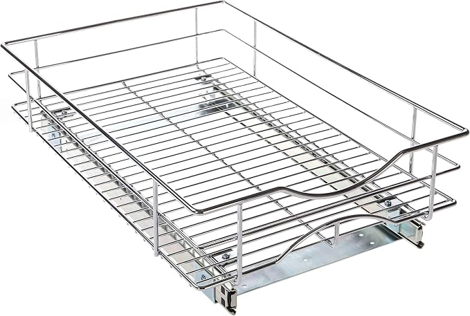 Home Zone Living Pull Out Kitchen Cabinet Organizer | 21" x 14" x 5.55" with Effortless Slide-Out Access and Heavy-Duty Stability - Image 7