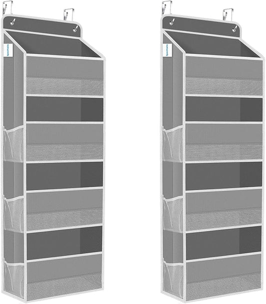 2 Pcs Over The Door Organizer Large Capacity Hanging Storage Room Organizer | 40 lb Capacity, Ultra-Sturdy, Foldable, Mesh Design with Clear Window, Space-Saving Organizer for Pantry, Nursery & Closet by SpaceHacks