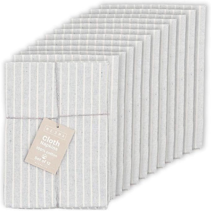 Cloth Napkins, Washable Cotton Dinner Napkins, Kitchen Table Gift Set by MEEMA